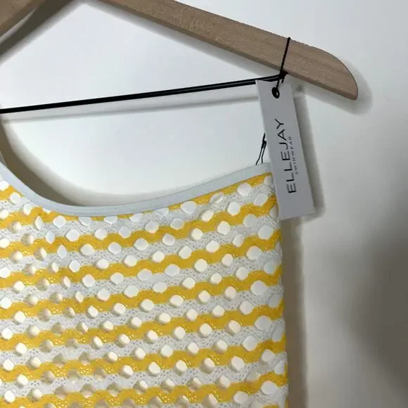 Ellejay Crochet Knit Swimsuit Womens New Yellow Size Small